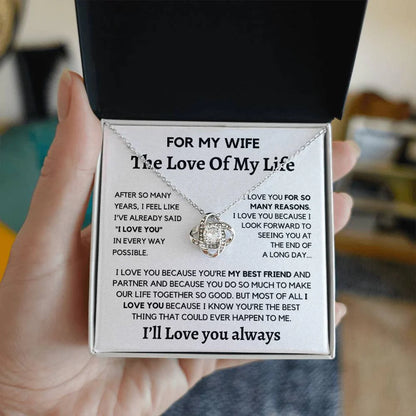 TO MY WIFE FROM HUSBAND - Premium Love Knot Necklace