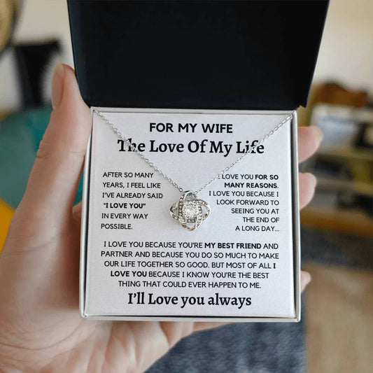 TO MY WIFE FROM HUSBAND - Premium Love Knot Necklace