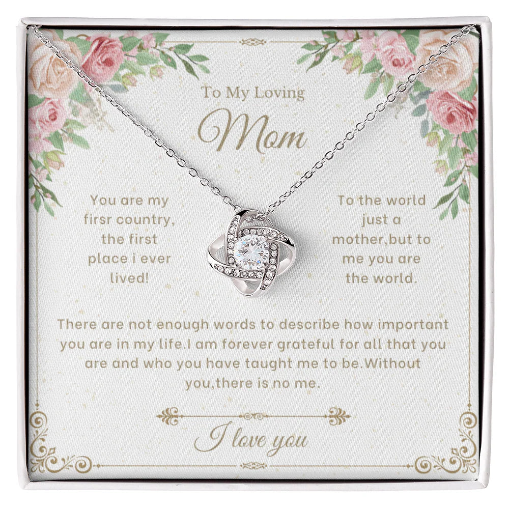 TO MY MOM FROM DAUGHTER - Love Knot Necklace