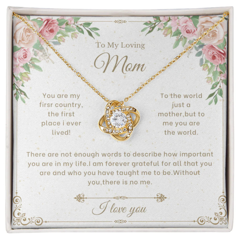 TO MY MOM FROM DAUGHTER - Love Knot Necklace
