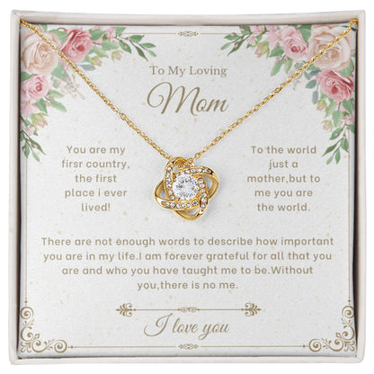 TO MY MOM FROM DAUGHTER - Love Knot Necklace