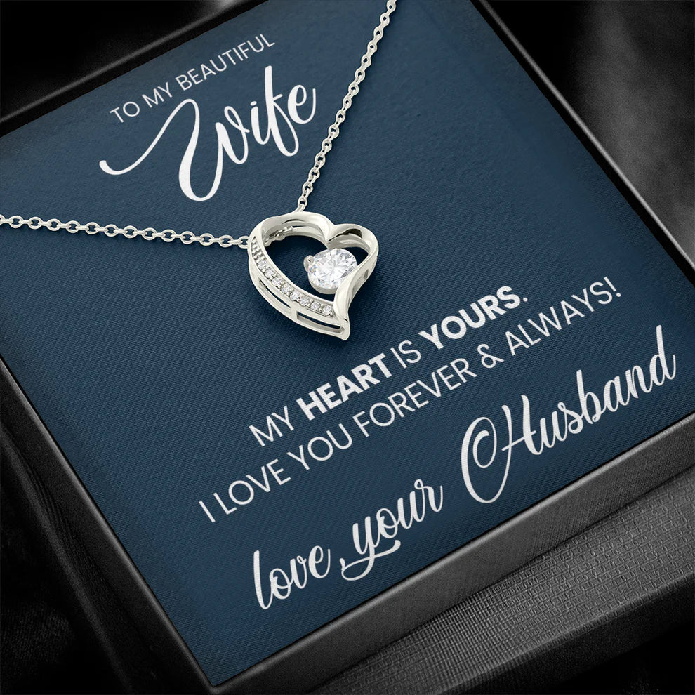 TO MY WIFE- GIFT FROM HUSBAND - Forever Love Necklace