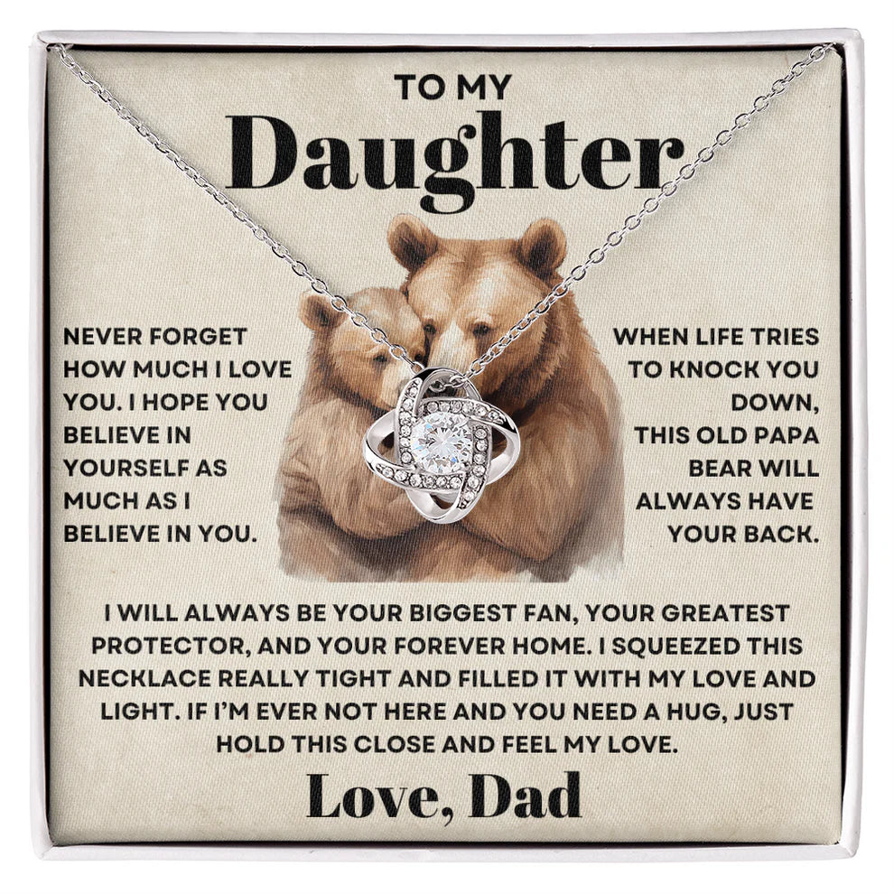 TO MY DAUGHTER FROM DAD - Premium Love Knot Necklace