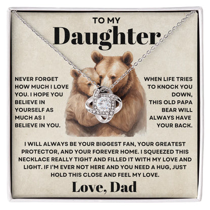 TO MY DAUGHTER FROM DAD - Premium Love Knot Necklace
