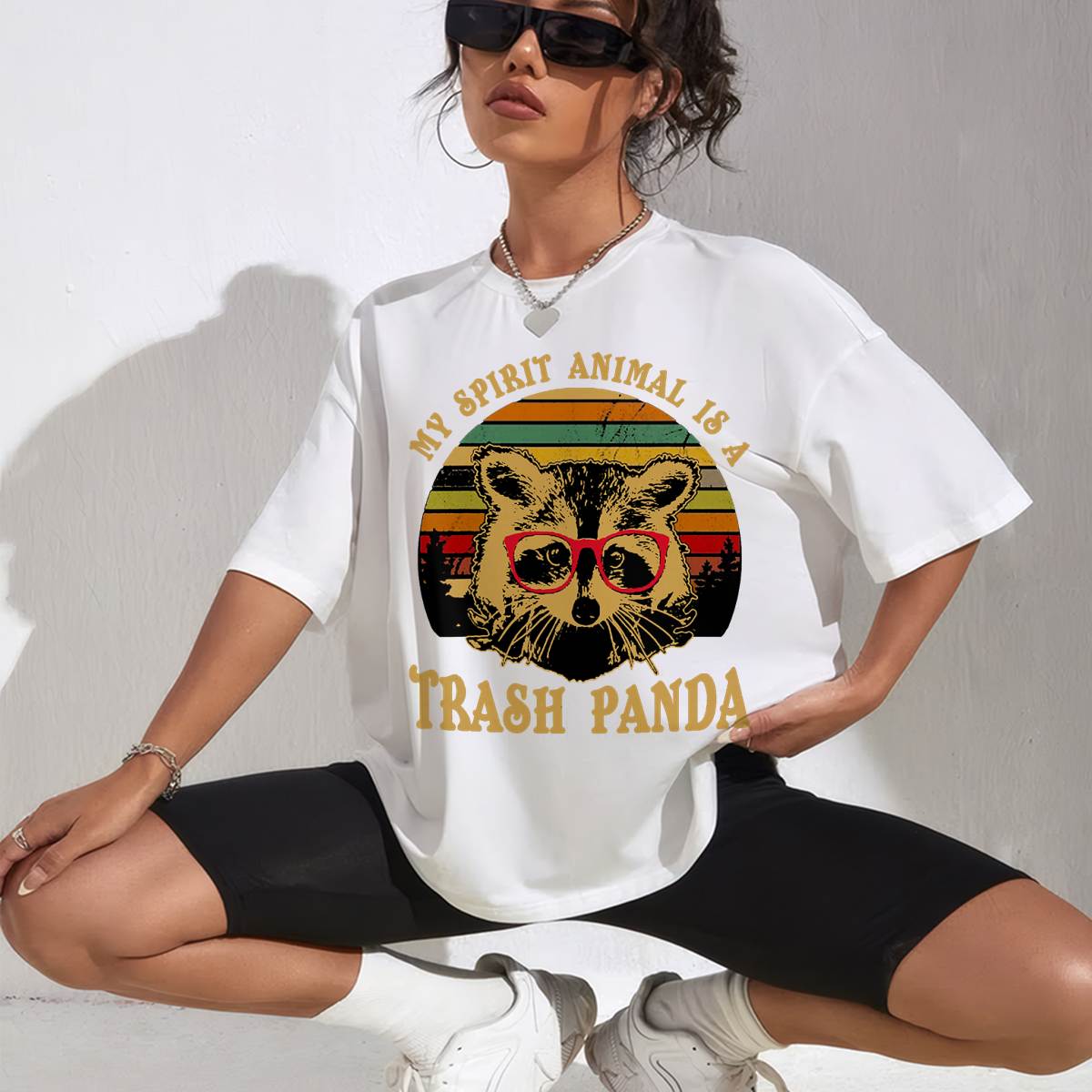 My Spirit Animal is A Trash Panda Geeky Glasses T-Shirt