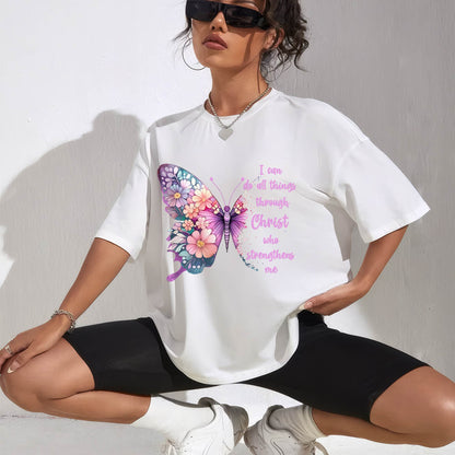 Jesus Shirts Apparel And Accessories I Can Do All Things Through Christ Pretty Butterfly Unisex-Adul
