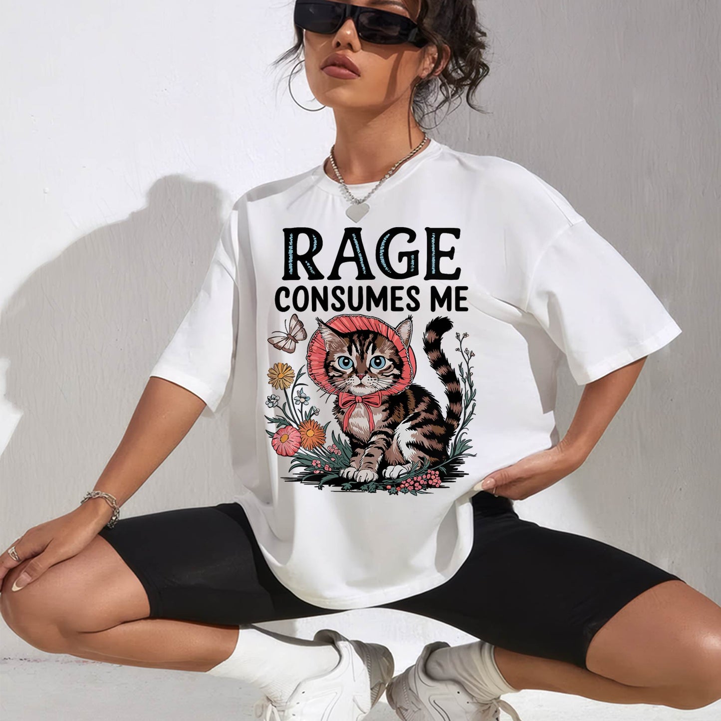 Rage Consumes Me Funny Cat Meme T-Shirt