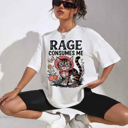 Rage Consumes Me Funny Cat Meme T-Shirt