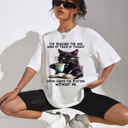 Cat I've Reached The Age When My Train of Thought T-Shirt (SKU-SNOW-07)