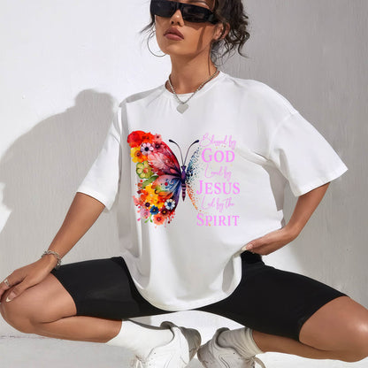 Blessed by God Loved by Jesus Butterfly T-Shirt