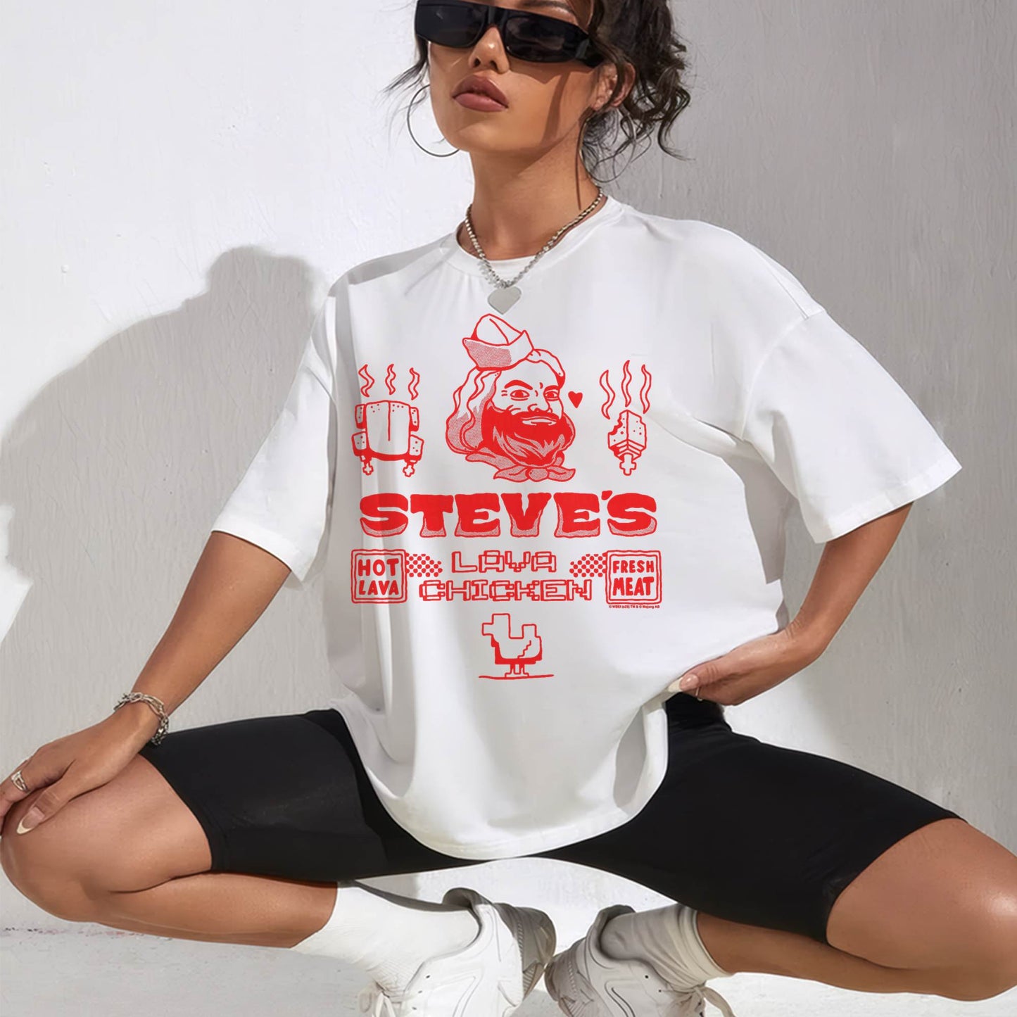 A Minecraft Movie Steve's Lava Chicken Restaurant Logo T-Shirt