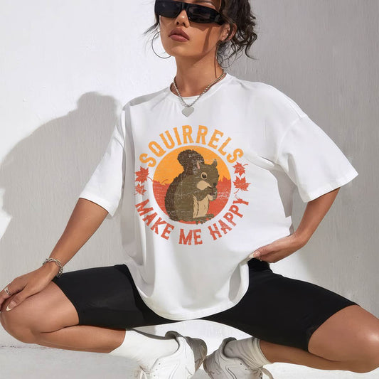 Squirrels Make Me Happy - Vintage Squirrel T-Shirt