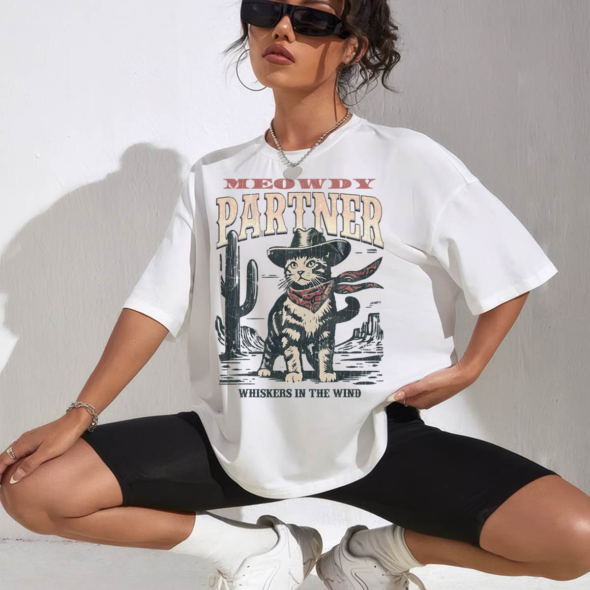 Meowdy Partner Cowboy Cat Vintage T-Shirt
