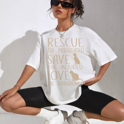 Rescue Save Love - Cute Animal Rescue Dog Cat Lovers T-Shirt