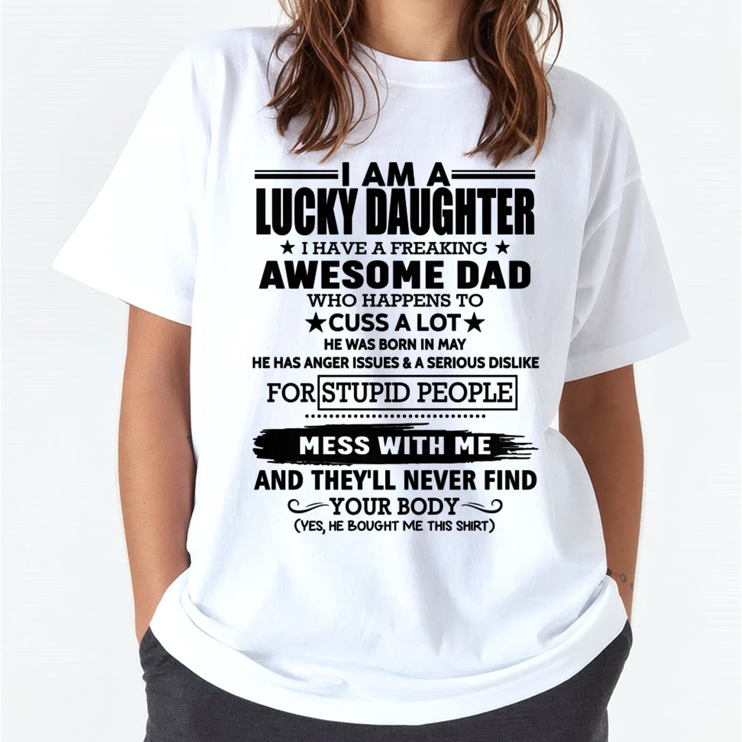 May - I'm Lucky Daughter - Gift for Daughter from Dad - SNOW05 (SKU-T1406DD-05)