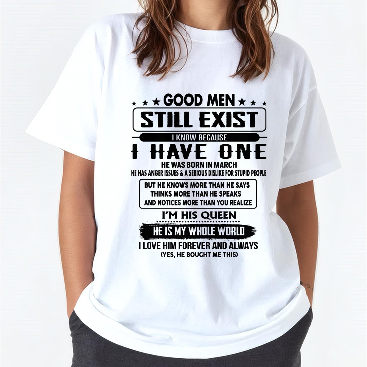 March - Good men Still Exist - gift for your girlfriend, wife from Husband - SNOW03 (SKU-GM-03)