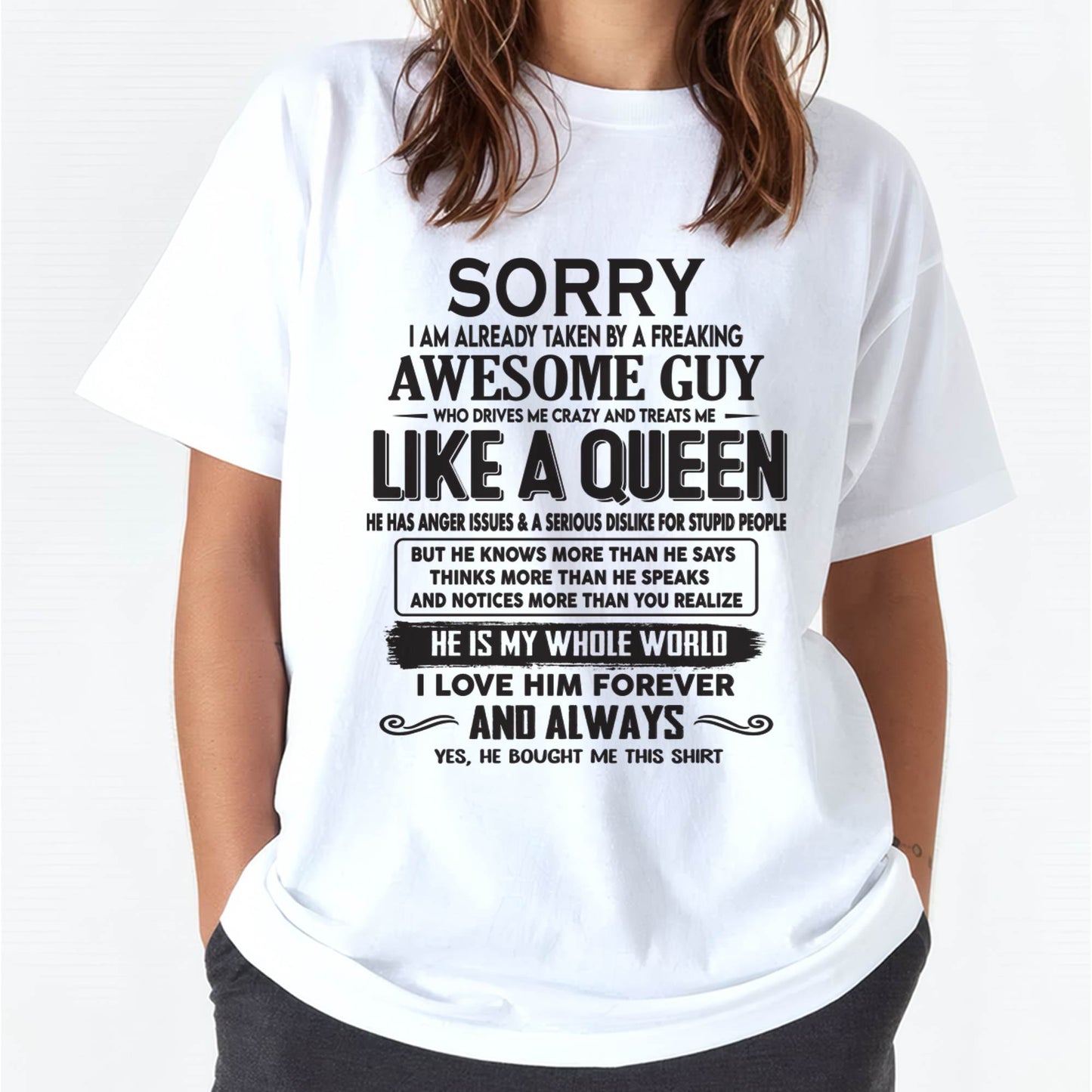 Sorry I am already taken by a freaking awesome guy - Gift for Wife From Husband - SNOW00 (SKU08-25-00)