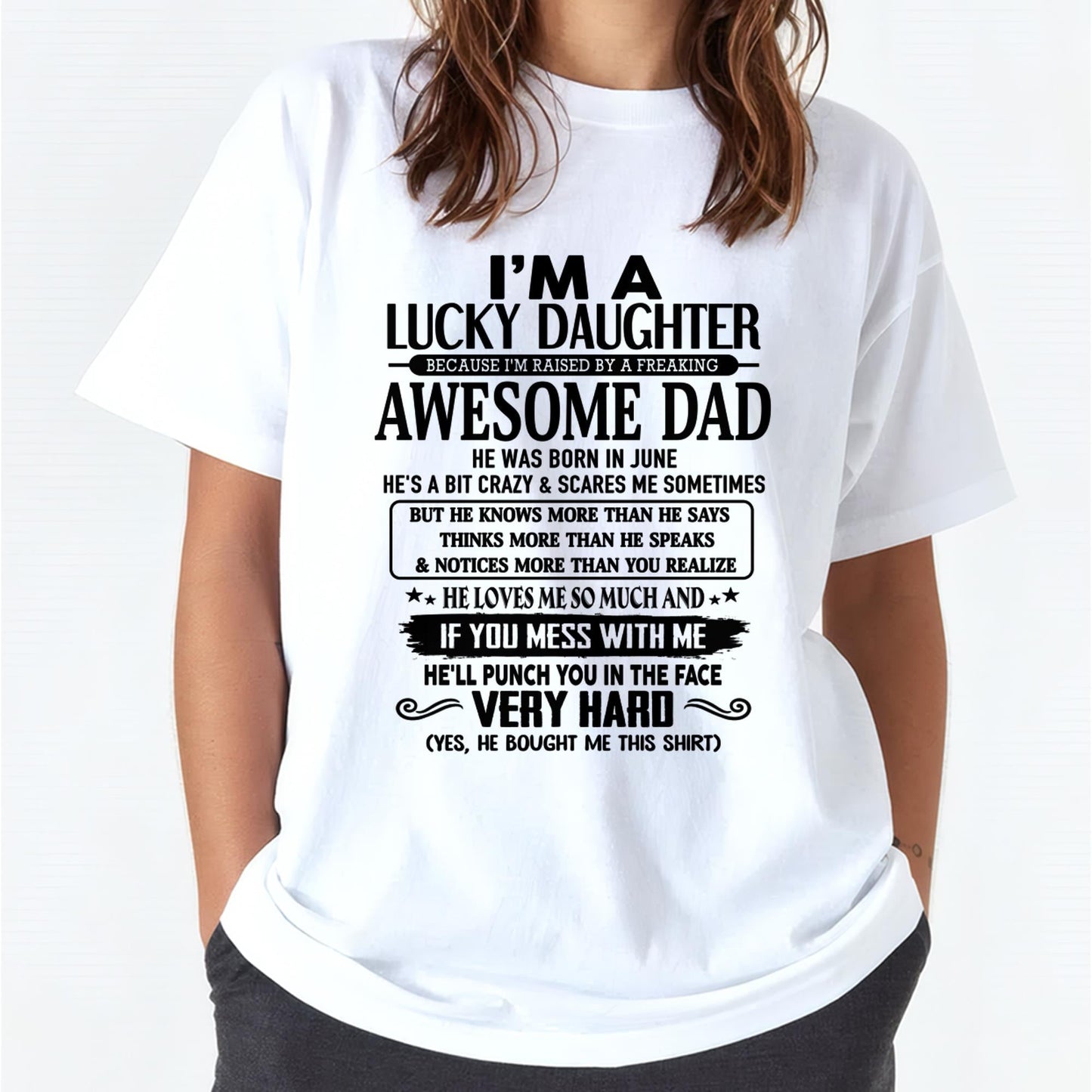 June - I'm Lucky Daughter - Gift for Daughter from Dad - SNOW06 (SKU-TLUCKYDD-06)