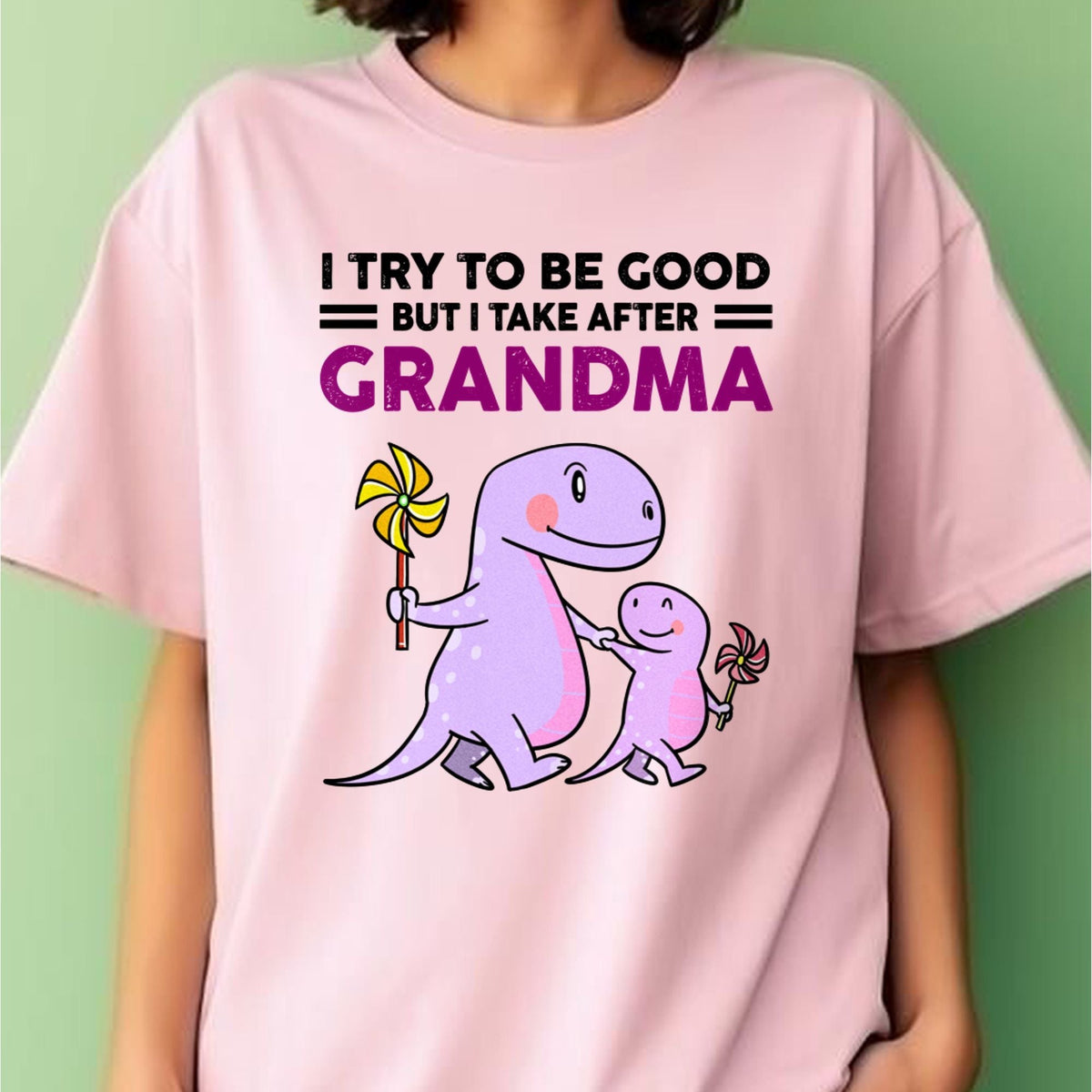 TRY TO BE GOOD BUT I TAKE AFTER GRANDMA- For granddaughter T shirt snow00 (SKU07-87)