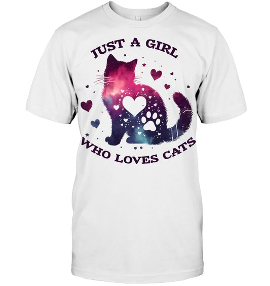 JUST A GIRL WHO LOVE CAT T SHIRT