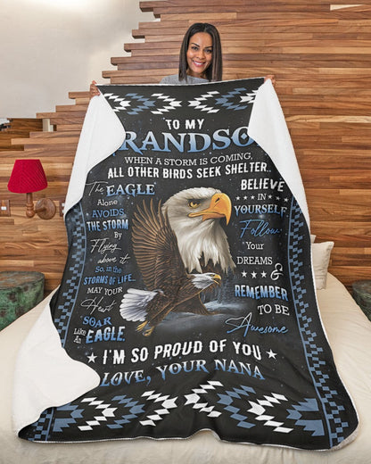 Special Gift For Your Grandson Blanket - From NANA