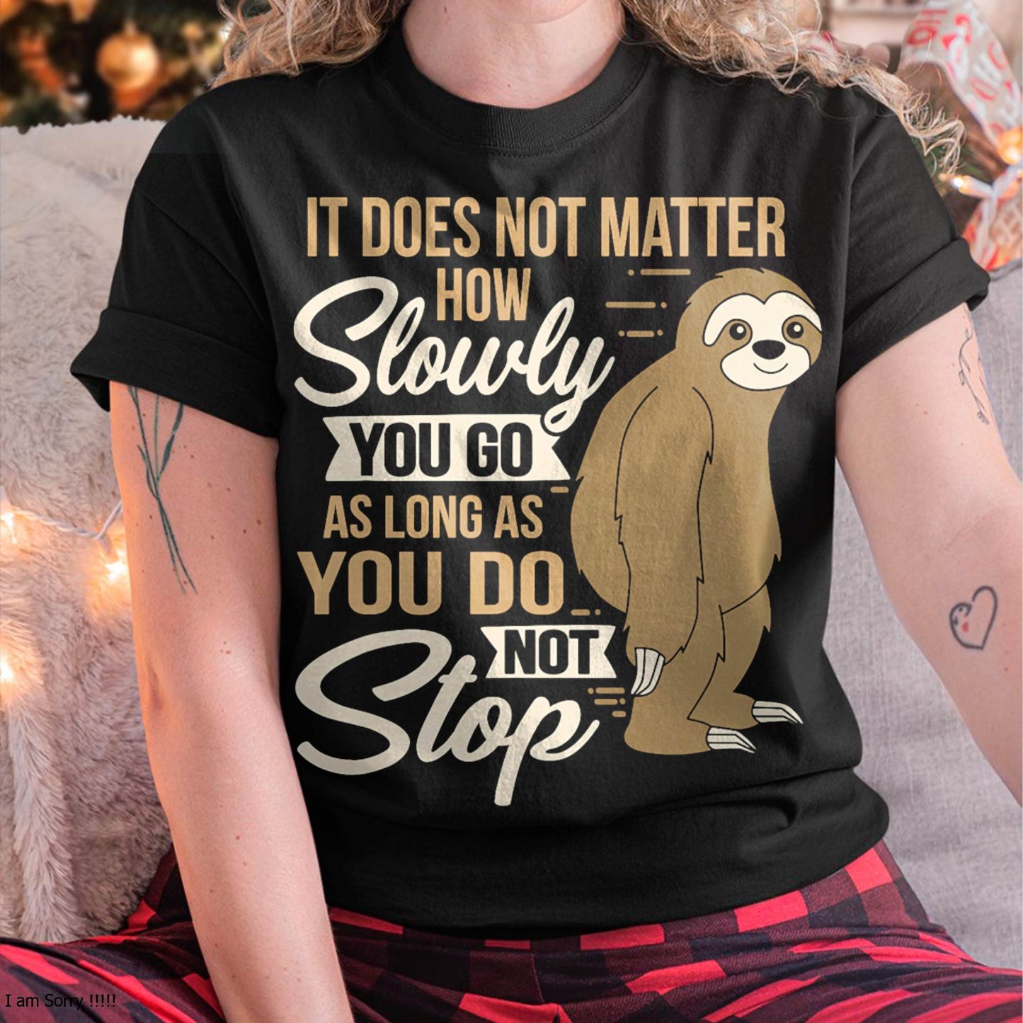 It Does Not Matter How Slow You Go Funny Quote Sloth Day Tee T-Shirt