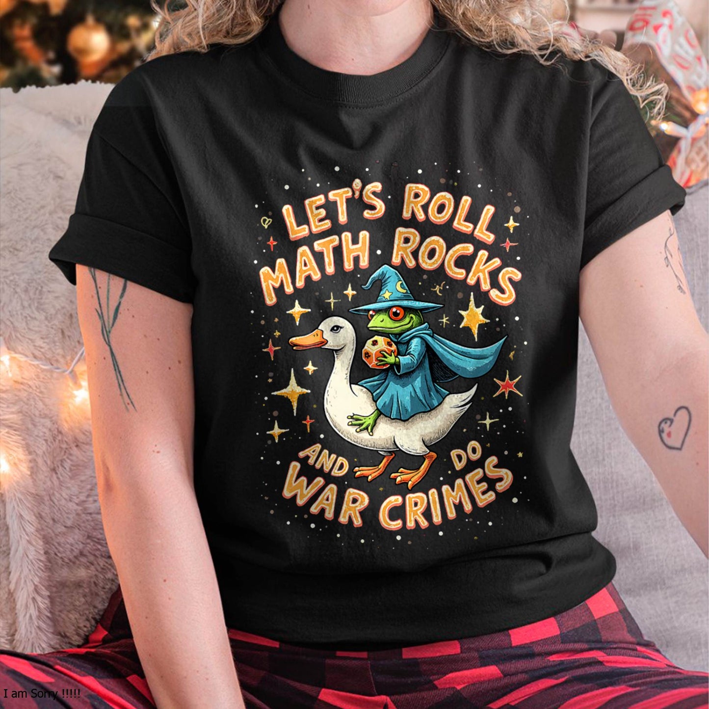 Frog Wizard Math Rocks Chaos Roll Tabletop Meme Design T-Shirt
