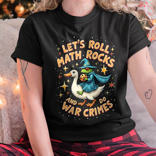 Frog Wizard Math Rocks Chaos Roll Tabletop Meme Design T-Shirt
