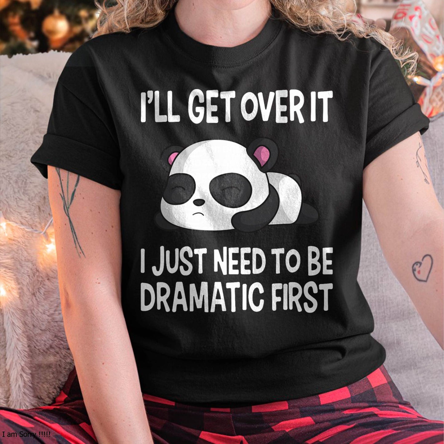 Funny Dramatic Panda Kawaii Bear Face Anime Lovers T-Shirt