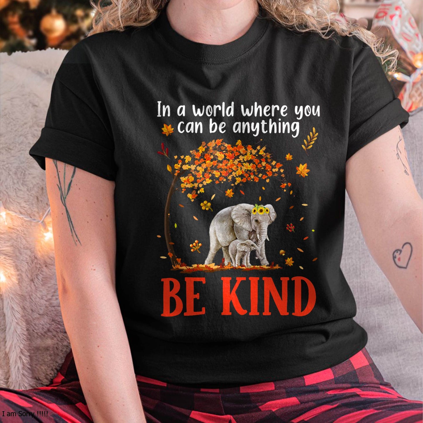 In A World Where You Can Be Anything Be Kind Cute Elephant T-Shirt