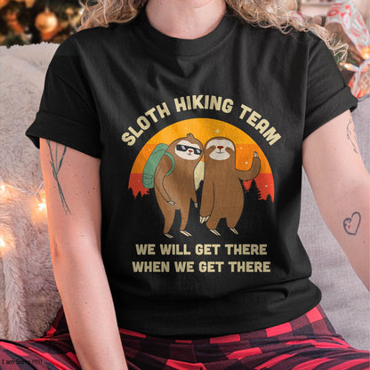 Sloth Hiking Team - Funny Vintage Gift T-Shirt