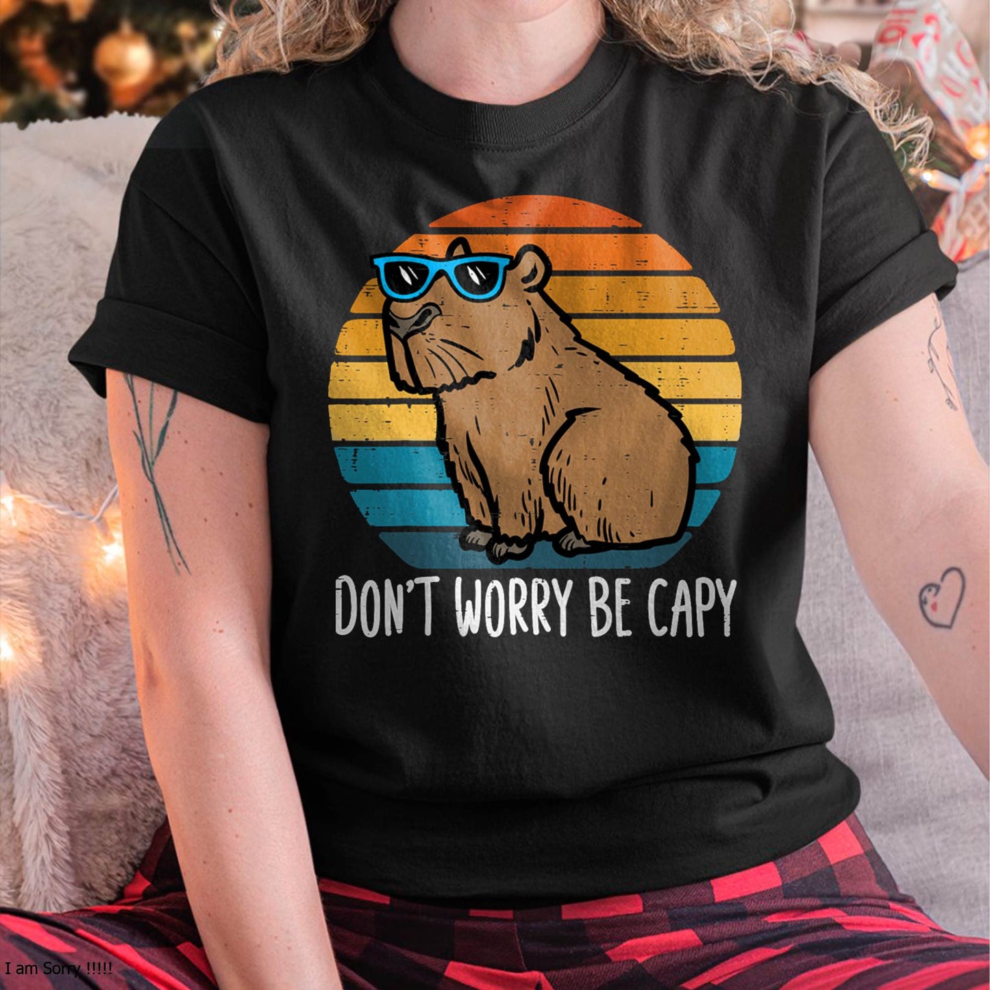 Dont Worry Be Capy Capybara Retro Men Boys Kids Youth Women T-Shirt