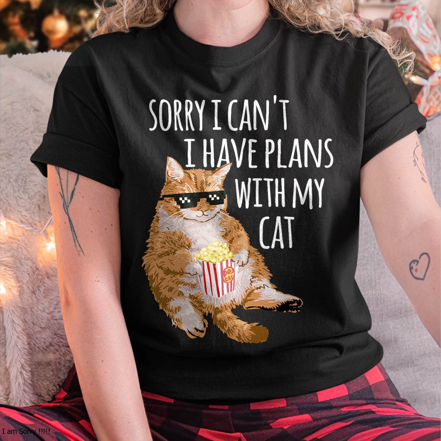 Sorry I Can't I Have Plans With My Cat Funny Cat Lover Gift T-Shirt