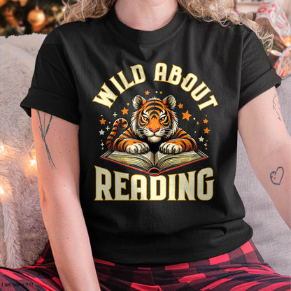 Wild About Reading Tiger Design for Teachers & Students T-Shirt