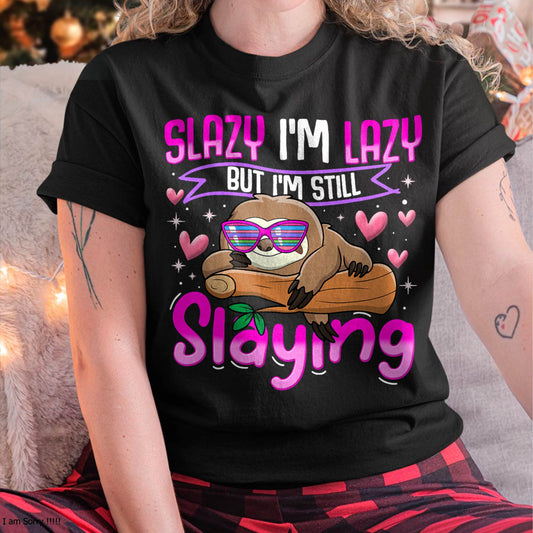 Tween Girl Shirt Funny Animal Sloth Trendy Slazy Gift T-Shirt