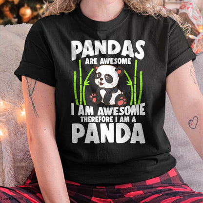 Panda Shirt Cute Panda Tshirt Pandas are Awesome Panda Bear T-Shirt