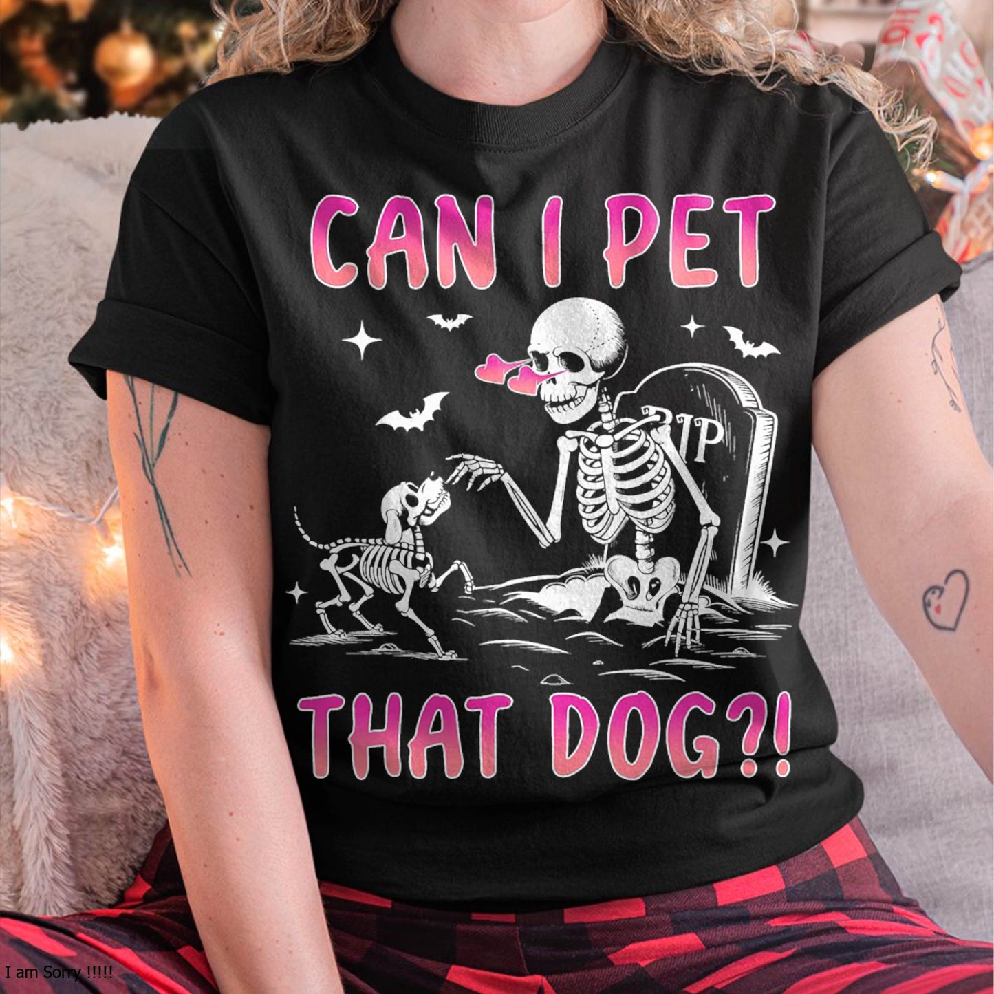 Can I pet That Dog Funny Skeleton Dog Lover Halloween T-Shirt