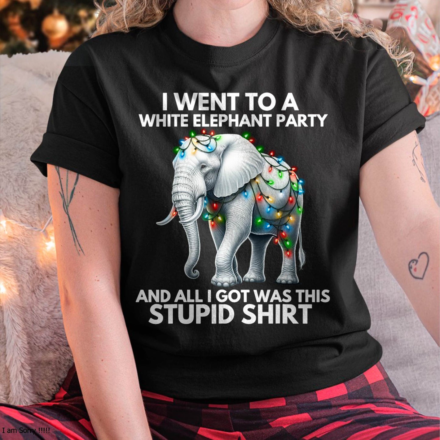 Funny White Elephant Gift Wrapped Elephant Dumb Gift T-Shirt