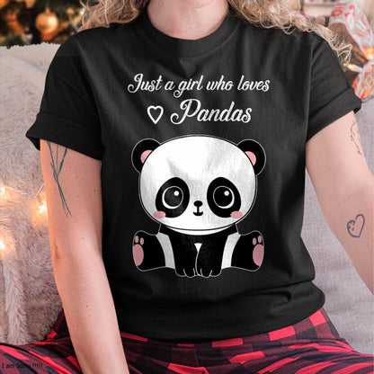 Cute Panda Shirt Just A Girl Who Loves Pandas T-Shirt