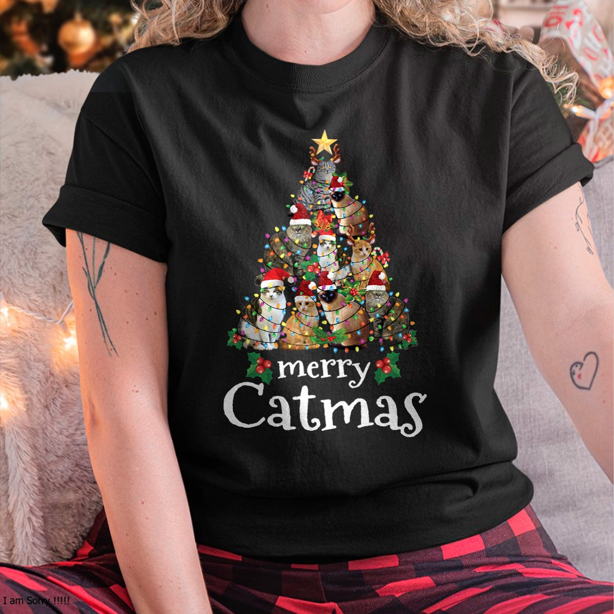 Merry Catmas Funny Cat Mom Cat Dad Christmas Cat T-Shirt - Christmas Unisex T-Shirt/Hoodie/Sweatshirt - SNOW00