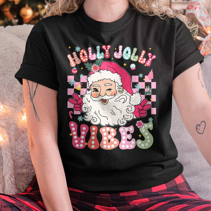 Groovy Cute Santa Claus Christmas Vibes Xmas Girls Womens T-Shirt - Christmas Unisex T-Shirt/Hoodie/Sweatshirt - SNOW00