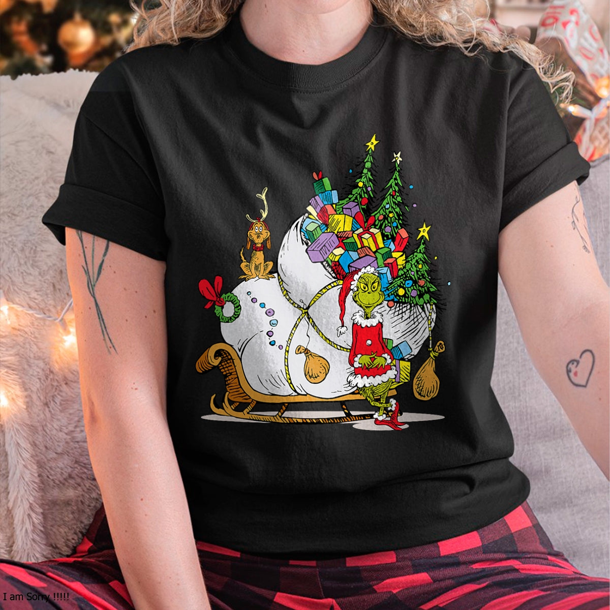 Dr. Seuss Grinch Sleigh T-Shirt - Christmas Unisex T-Shirt/Hoodie/Sweatshirt - SNOW00