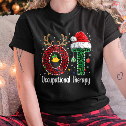 Occupational Therapy Christmas santa hat OT Therapist T-Shirt - Christmas Unisex T-Shirt/Hoodie/Sweatshirt - SNOW00
