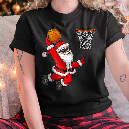 Christmas Santa Claus Dunking A Basketball Boys Kids Xmas T-Shirt - Christmas Unisex T-Shirt/Hoodie/Sweatshirt - SNOW00