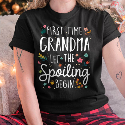FIRST TIME GRANDMA T-SHIRT – PERFECT GIFT FOR NEW GRANDMAS - snow00 (SKU8-GRA00)