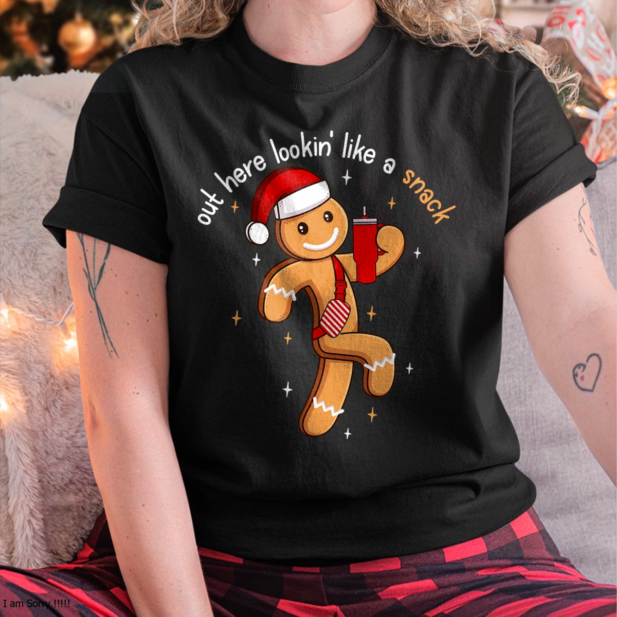 Out Here Looking Like A Snack Funny BouJee Xmas Gingerbread T-Shirt - Christmas Unisex T-Shirt/Hoodie/Sweatshirt - SNOW00