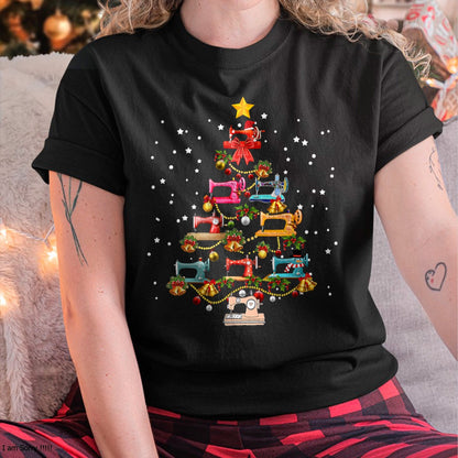 Funny Sewing Machine Christmas Tree Christmas Ornament Women T-Shirt - Christmas Unisex T-Shirt/Hoodie/Sweatshirt - SNOW00