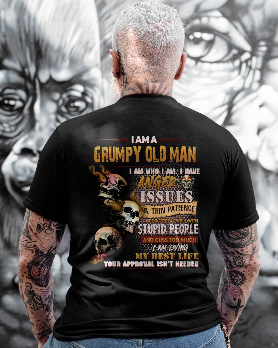 Grumpy Old Man T-Shirt - Funny Skull Anger Issues Tee - Perfect Gift For Men SNOW00 (SKU08-67-00)