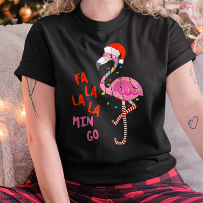 Fa La La Mingo Flamingo Christmas Tropical Xmas Tree Lights T-Shirt - Christmas Unisex T-Shirt/Hoodie/Sweatshirt - SNOW00