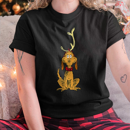 Dr. Seuss mens Classic Dr Seuss Reindeer Max T shirt, Black, Small US - Christmas Unisex T-Shirt/Hoodie/Sweatshirt - SNOW00